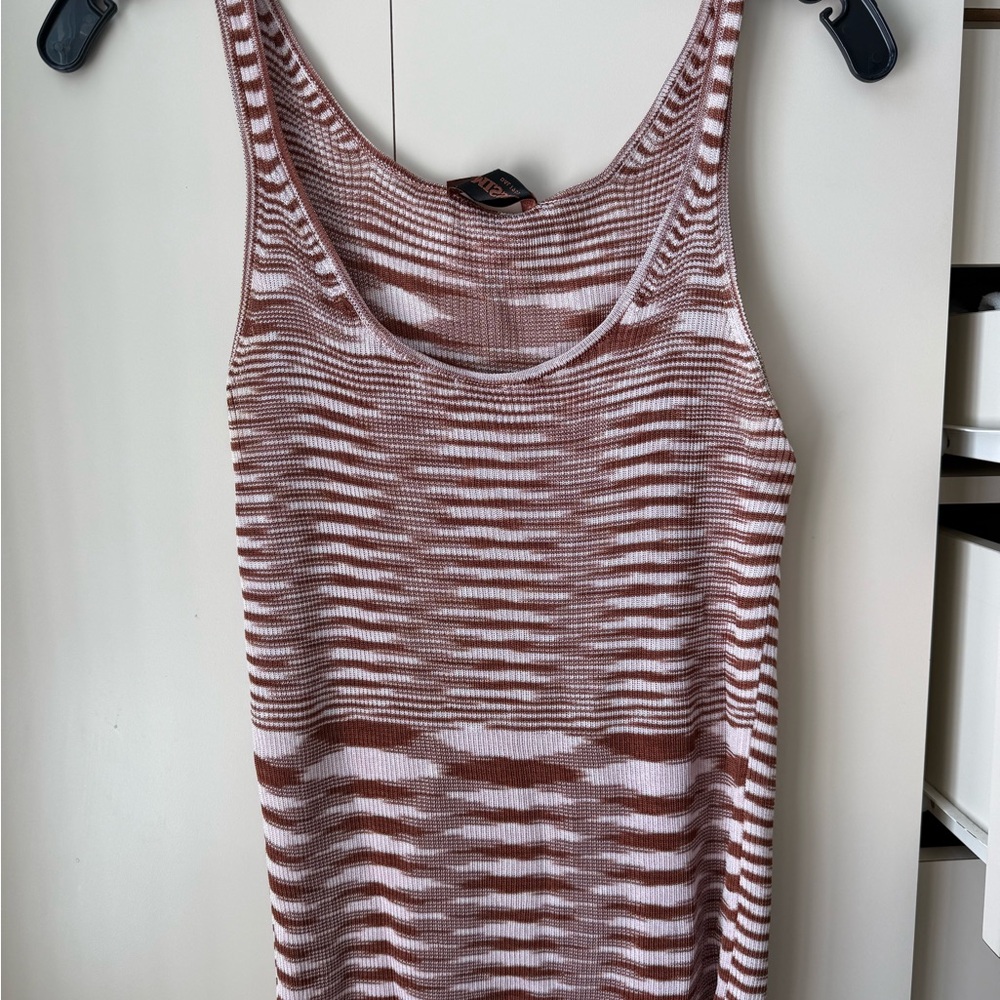 Missoni Pink Sleeveless Fitted Graphic Tank Top